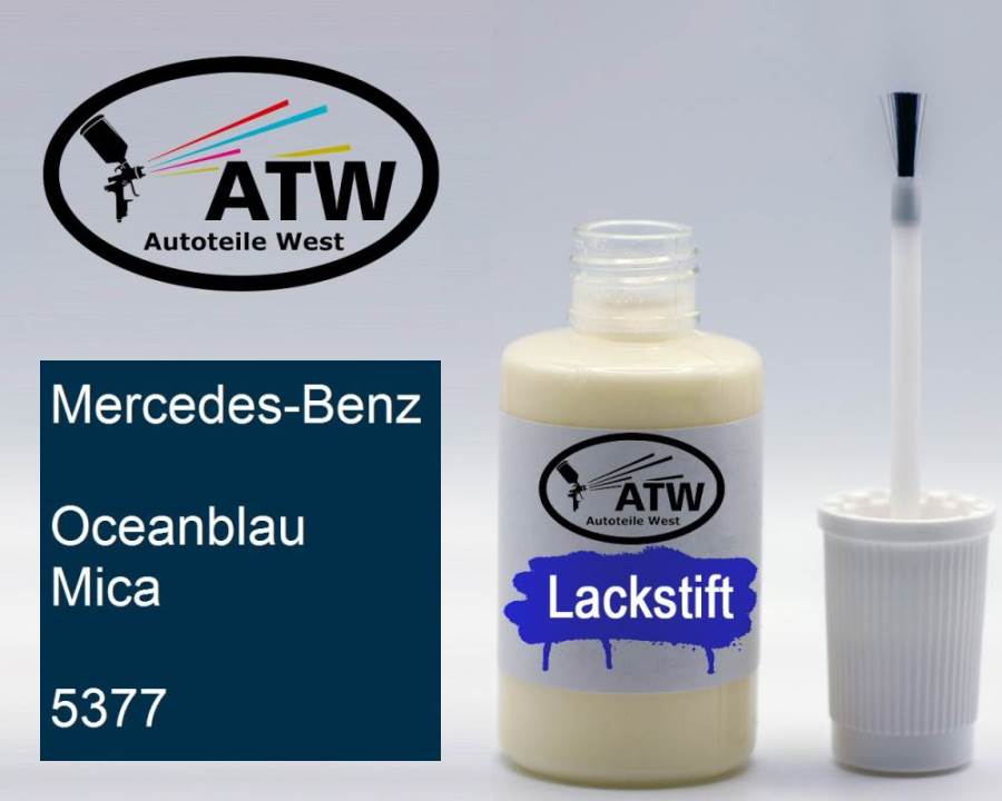 Mercedes-Benz, Oceanblau Mica, 5377: 20ml Lackstift, von ATW Autoteile West.